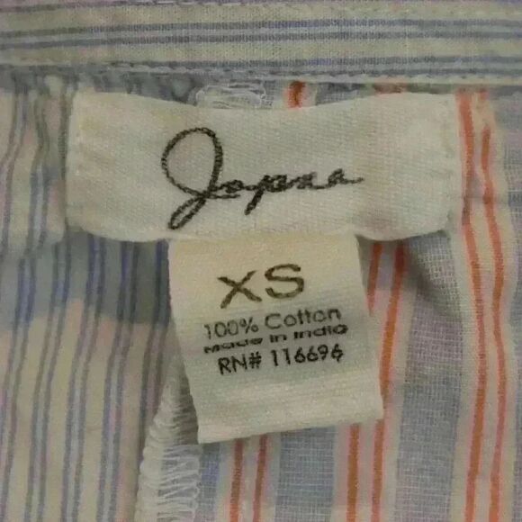 Japna Blue Pinstriped Button Down Shirt Long Sleeve 100% Cotton Size XS - Picture 4 of 7